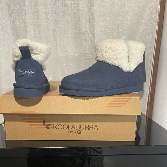 New WOMENS SIZE 6 INSIGNIA BLUE KOOLABURRA UGG AUBREI MINI SUEDE BOOTS - Picture 5 of 8